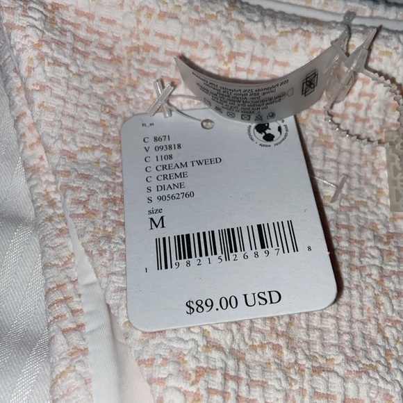 NWT DevonWindsor x Free People Diane Bottom in cream tweed, size medium - Picture 7 of 10